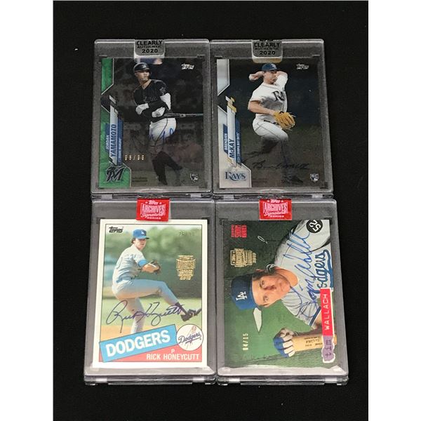 LOT OF 4 SIGNED BASEBALL TRADING CARDS