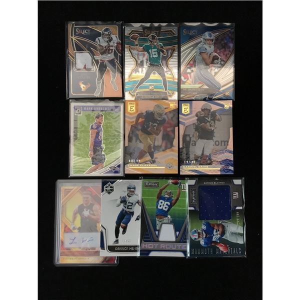LOT OF 10 FOOTBALL TRADING CARDS - INCLUDING ROOKIES