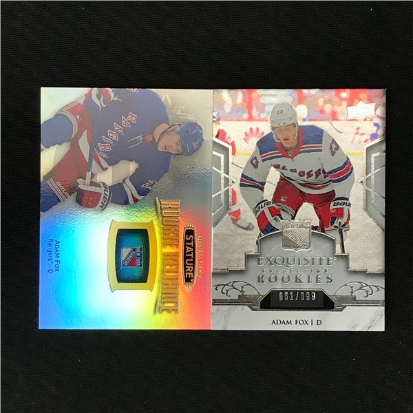 LOT OF 2 ADAM FOX ROOKIE TRADING CARDS