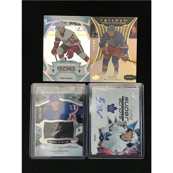 LOT OF 4 HOCKEY TRADING CARDS - INCLUDING 2 SIGNED