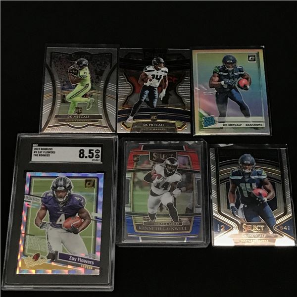 LOT OF 6 FOOTBALL ROOKIE TRADING CARDS