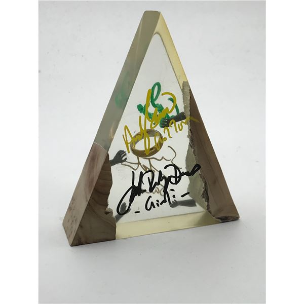 QUAD SIGNED LORD OF THE RINGS LIGHT: WOOD, ASTIN, SERKIS AND RHYS DAVIES - WWOC COA
