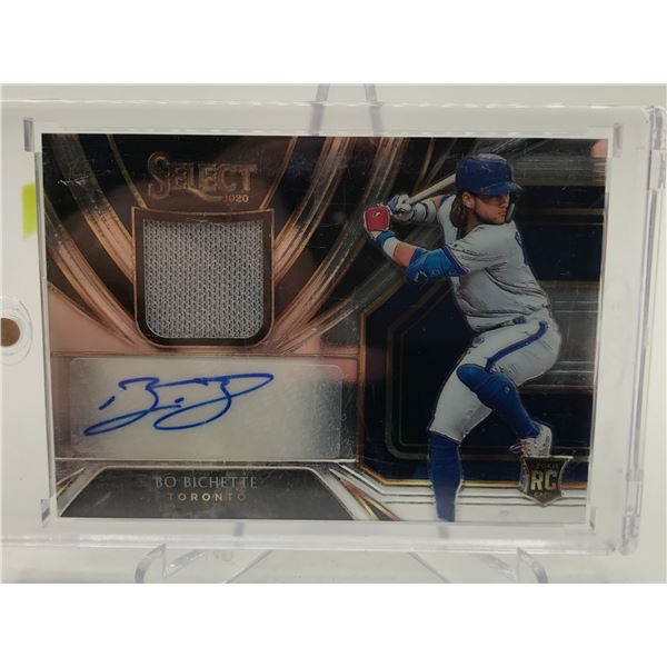 2020 PANINI SELECT BASEBALL BO BICHETTE SIGNED PATCH ROOKIE TRADING CARD 032/299