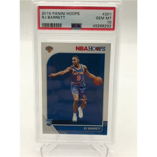 2019 PANINI HOOPS RJ BARRETT ROOKIE TRADING CARD - PSA GRADE 10