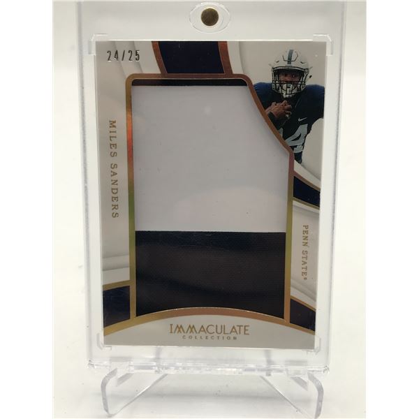 2019 PANINI IMMACULATE COLLECTION COLLEGIATE MILES SANDERS PATCH TRADING CARD 24/25