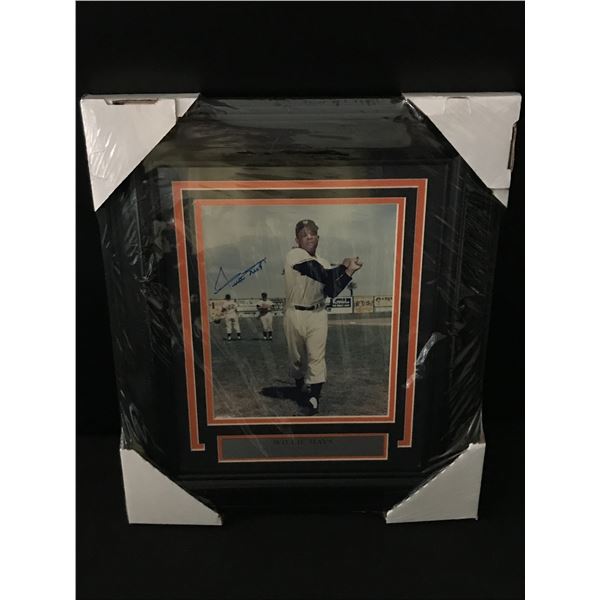 WILLIE MAYS SIGNED AND CUSTOM FRAMED 8 X 10 (BECKETT LOA)