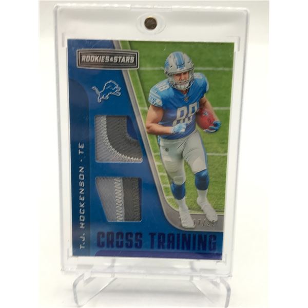 2019 PANINI ROOKIES AND STARS FOOTBALL T.J HOCKENS DUAL PATCH TRADING CARD