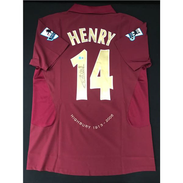 THEIRRY HENRY SIGNED ARSENAL SOCCER JERSEY - BECKETT COA
