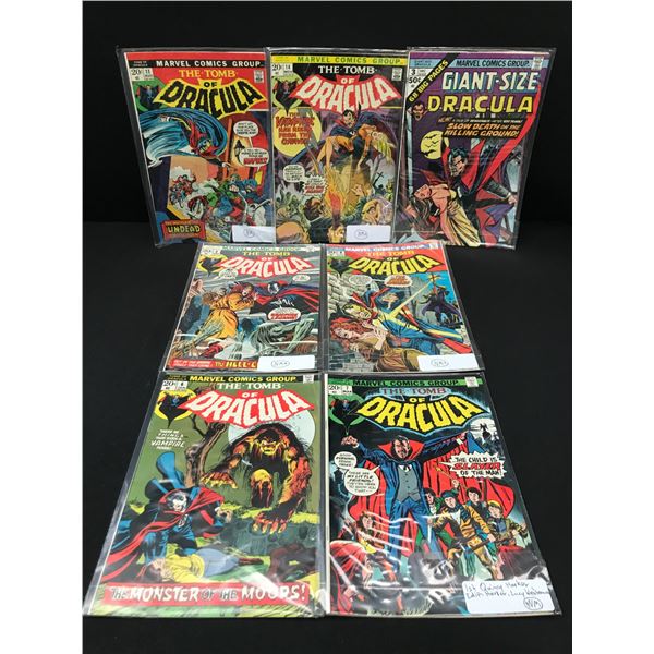 LOT OF 7 DRACULA COMICS - MARVEL COMICS