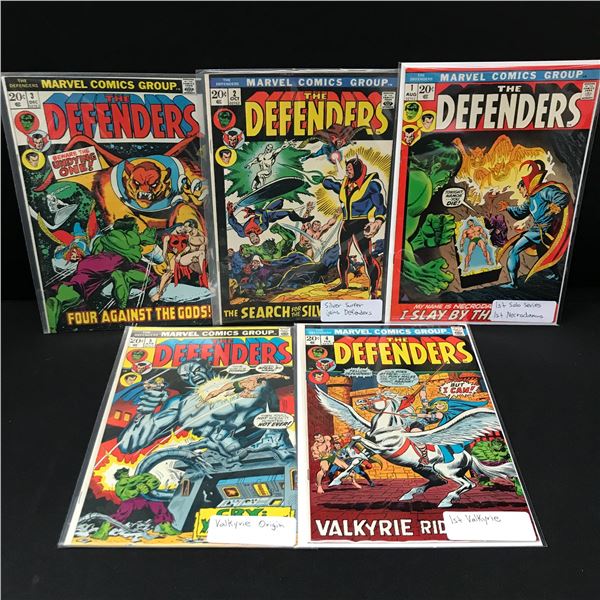 LOT OF 5 THE DEFENDERS COMICS #1 - #5 - MARVEL COMICS
