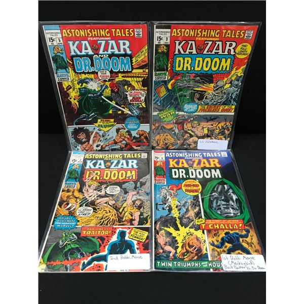 LOT OF 4 ASTONISHING TALES FEATURING KAZAR & DR. DOOM - MARVEL COMICS