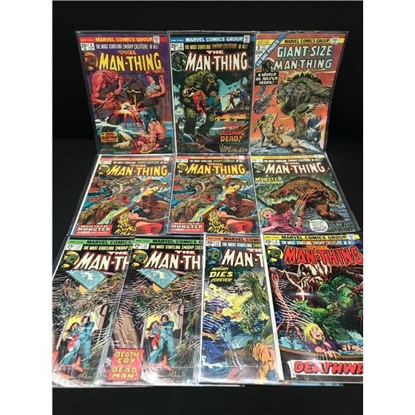 LOT OF 10 MAN-THING COMICS - MARVEL COMICS
