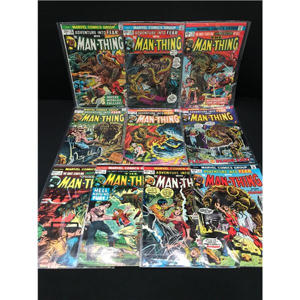 LOT OF 10 MAN-THING COMICS - MARVEL COMICS