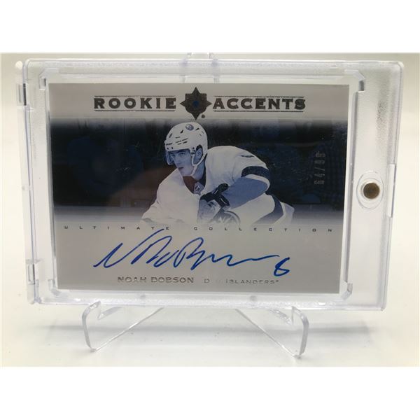 2019-20 UPPER DECK ULTIMATE COLLECTION HOCKEY NOAH DOBSON SIGNED ROOKIE ACCENTS TRADING CARD 64/99
