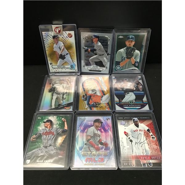 LOT OF 9 BASEBALL TRADING CARDS - INCLUDING ROOKIES