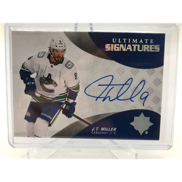 2020-21 UPPER DECK ULTIMATE COLLECTION HOCKEY J.T MILLER SIGNED TRADING CARD