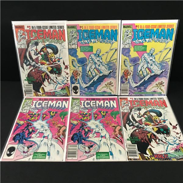LOT OF 6 ICE-MAN COMICS INCLUDING 2 X #1 - MARVEL COMICS