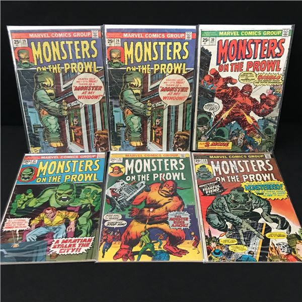 LOT OF 6 MONSTERS ON THE PROWL COMICS - MARVEL COMICS