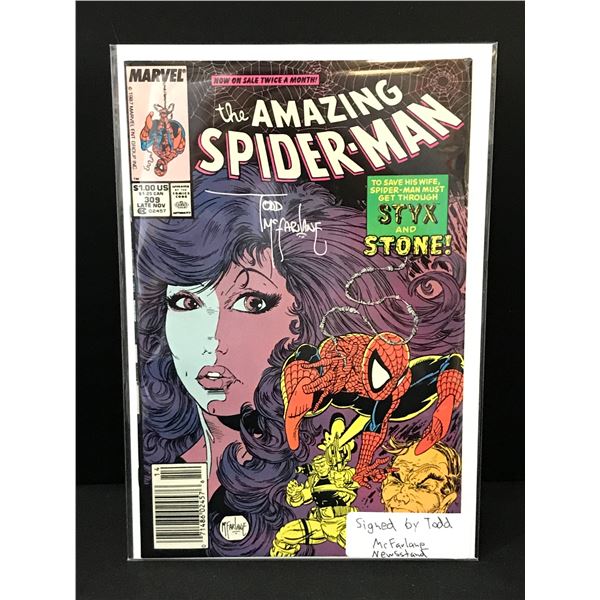 THE AMAZING SPIDERMAN #309 SIGNED BY TODD MCFARLANE - MARVEL COMICS