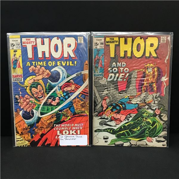 LOT OF 2 MIGHTY THOR COMICS #190 - #191 - MARVEL COMICS