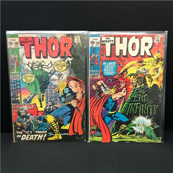 LOT OF 2 MIGHTY THOR COMICS #188 - #189 - MARVEL COMICS