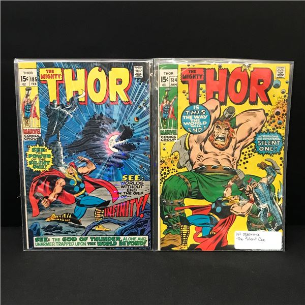 LOT OF 2 MIGHTY THOR COMICS #184 - #185 - MARVEL COMICS