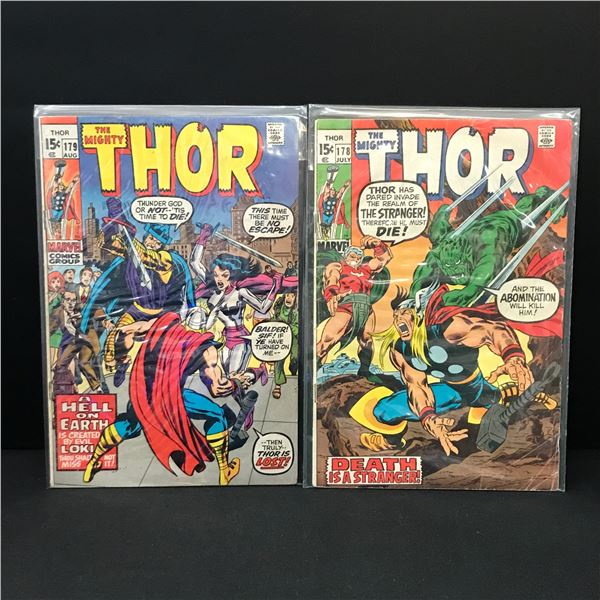 LOT OF 2 MIGHTY THOR COMICS #178 - #179 - MARVEL COMICS
