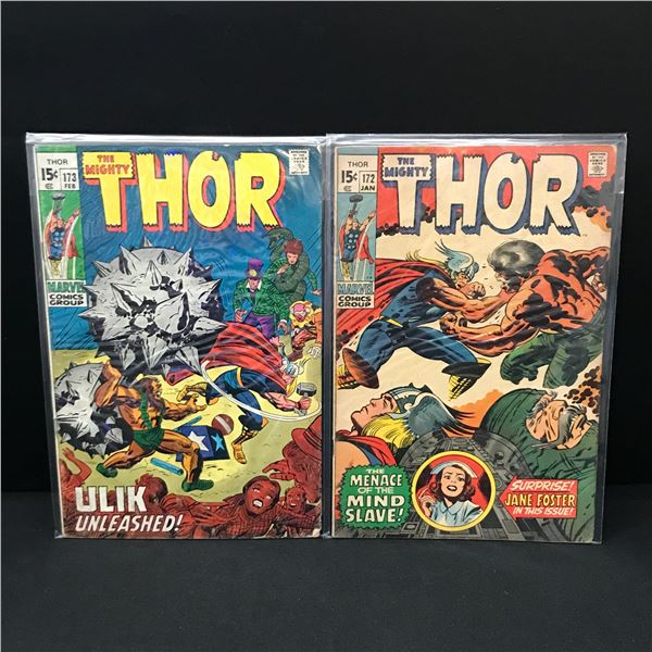 LOT OF 2 MIGHTY THOR COMICS #172 - #173 - MARVEL COMICS