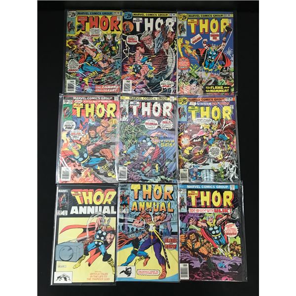 LOT OF 9 THOR COMICS - MARVEL COMICS