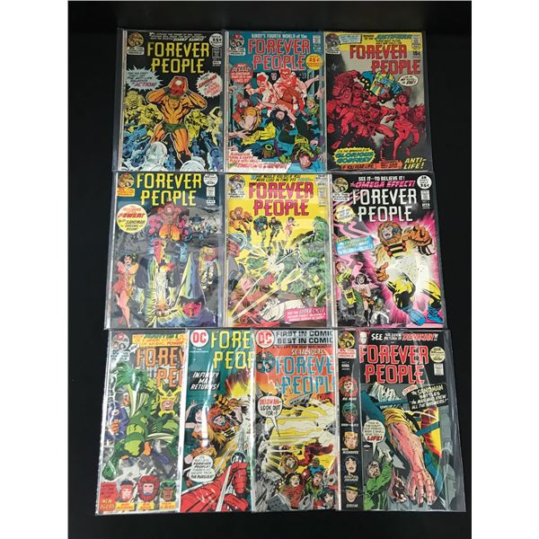 LOT OF 10 FOREVER PEOPLE COMICS INCLUDING #1 - DC COMICS