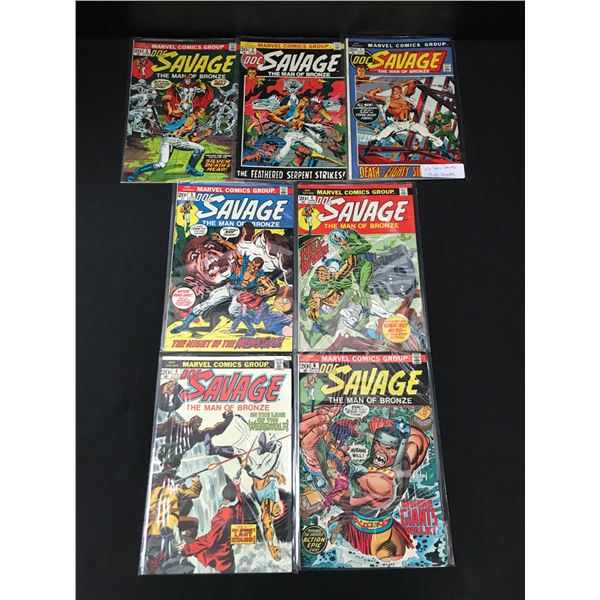 LOT OF 7 DOC SAVAGE COMICS INCLUDING #1 - MARVEL COMICS