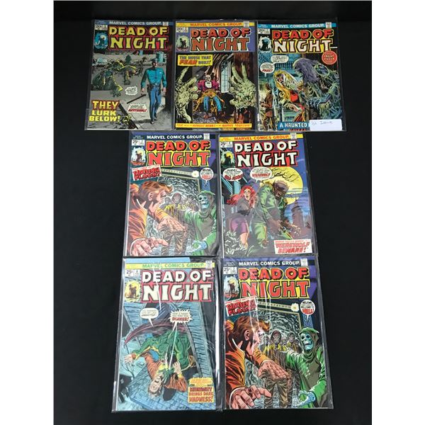 LOT OF 7 DEAD OF NIGHT COMICS INCLUDING #1 - MARVEL COMICS