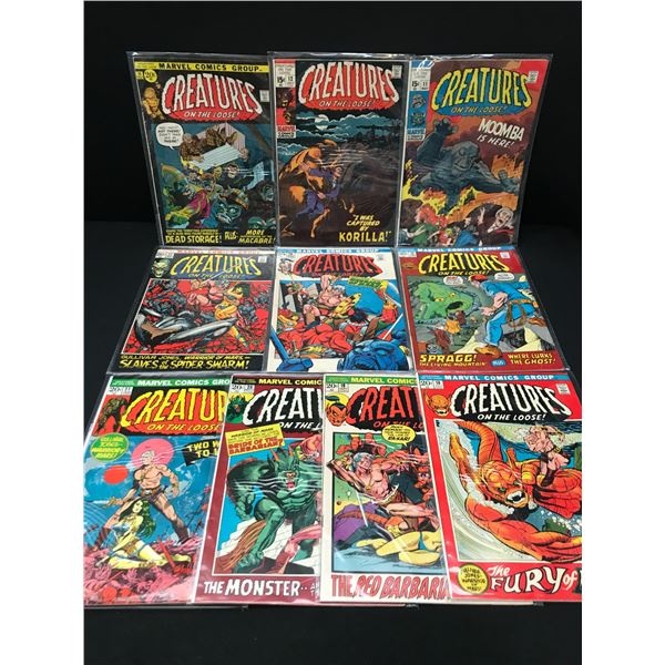 LOT OF 10 CREATURES ON THE LOOSE COMICS - MARVEL COMICS