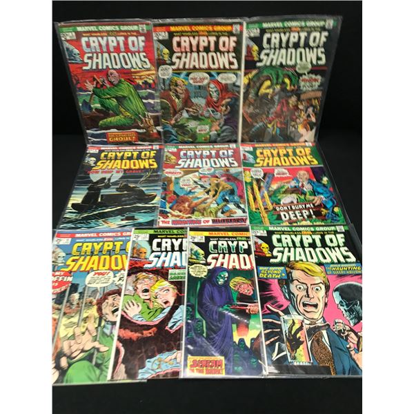 LOT OF 10 CRYPT OF SHADOWS COMICS - MARVEL COMICS