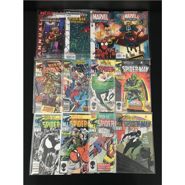 LOT OF 12 COMICS FEATURING SPIDERMAN - MARVEL COMICS
