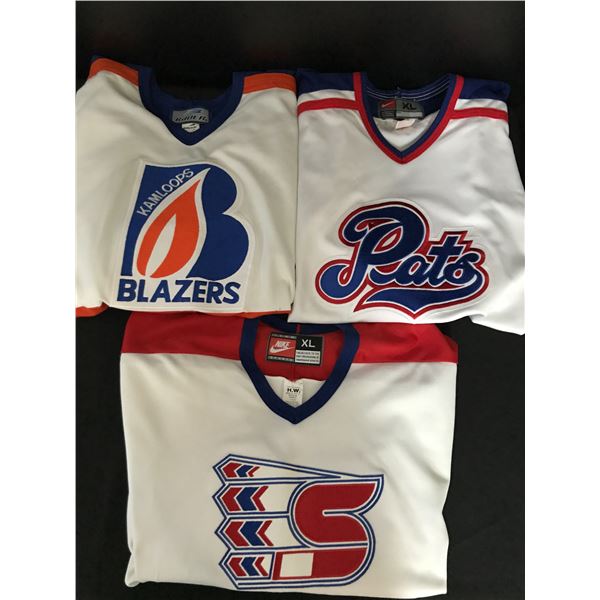 LOT OF 3 WHL PRO HOCKEY JERSEYS (BAUER, NIKE)