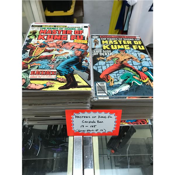 MASTERS OF KUNG FU COMPLETE RUN #15 - #125 (SERIES STARTS AT #17) - MARVEL COMICS