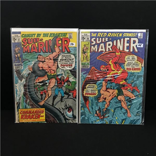 LOT OF 2 SUB-MARINER COMICS #26 - #27 - MARVEL COMICS