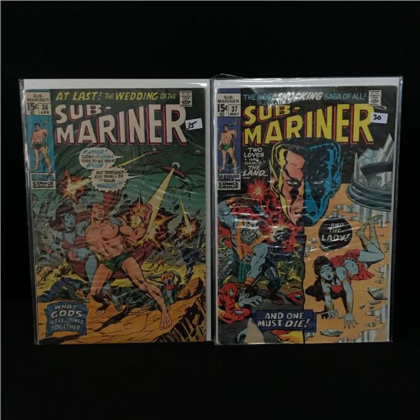 LOT OF 2 SUB-MARINER COMICS #36 - #37 - MARVEL COMICS