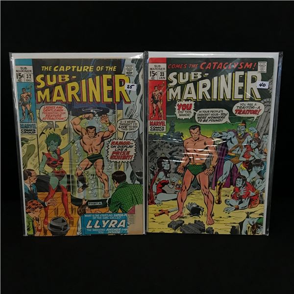 LOT OF 2 SUB-MARINER COMICS #32 - #33 - MARVEL COMICS