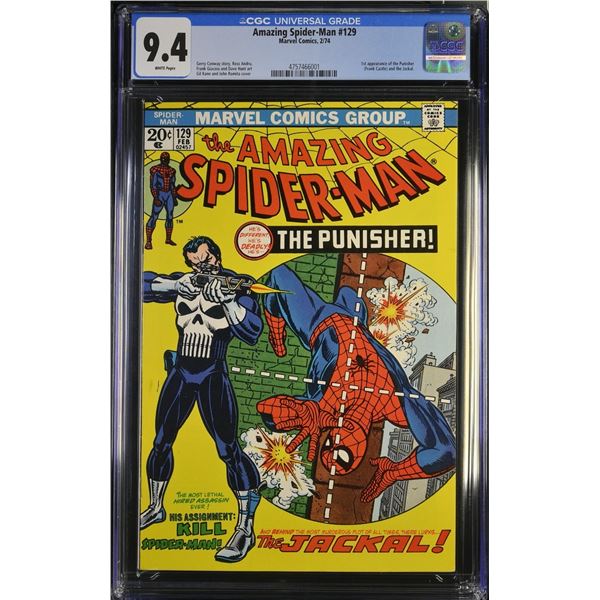 BIG KEY MARVEL COMCIS THE AMAZING SPIDER-MAN NO.129 (1ST APP PUNISHER) CGC 9.4