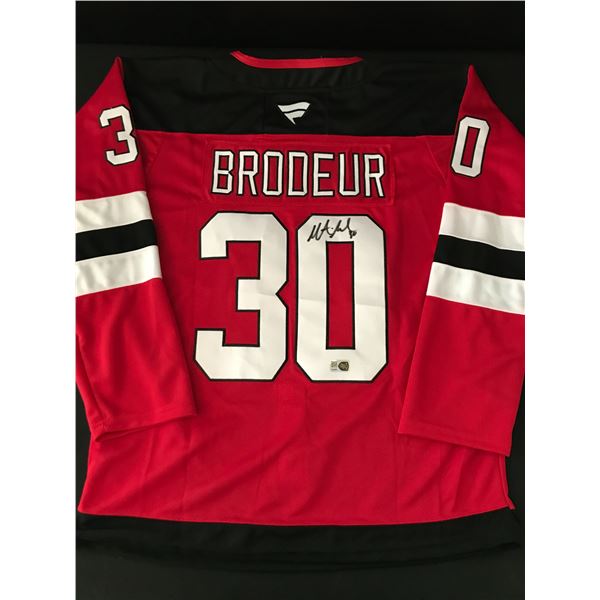 MARTIN BRODEUR SIGNED NEW JERSEY DEVILS CUSTOM HOCKEY JERSEY - ELITE COA