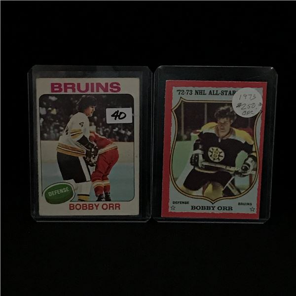LOT OF 2 VINTAGE O PEE CHEE BOBBY ORR HOCKEY TRADING CARDS