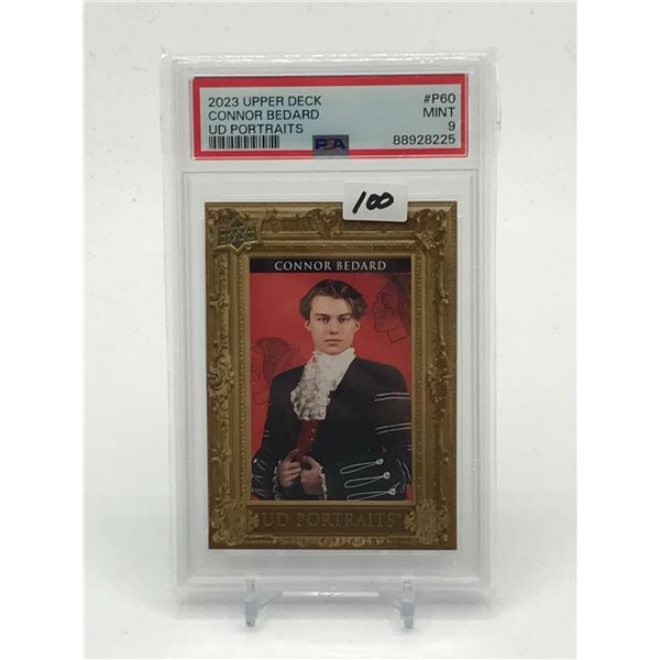 2023 UPPER DECK CONNOR BEDARD UD PORTRAITS TRADING CARD - PSA GRADE 9
