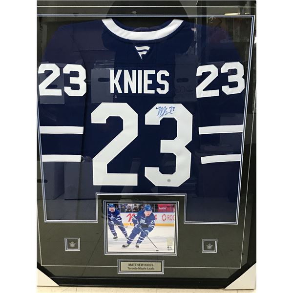 MATTHEW KNIES SIGNED AND FRAMED TORONTO MAPLE LEAFS JERSEY - FRAMEWORTH COA