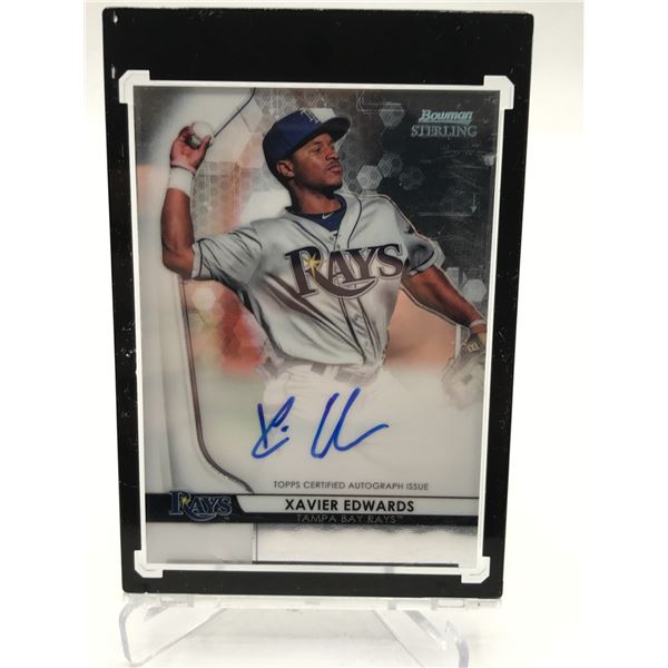 TOPPS BOWMAN STERLING CERTIFIED AUTOGRAPH ISSUE XAVIER EDWARDS SIGNED TRADING CARD