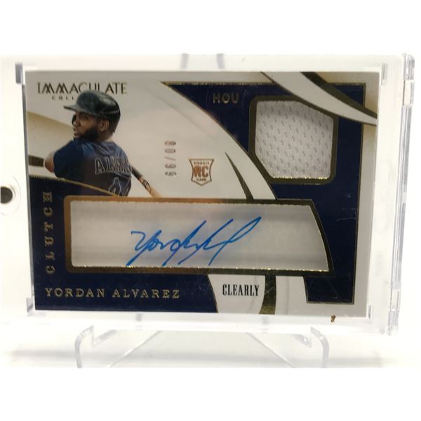 2020 PANINI IMMACULATE COLLECTION BASEBALL YORDAN ALVAREZ SIGNED PATCH ROOKIE TRADING CARD 80/99