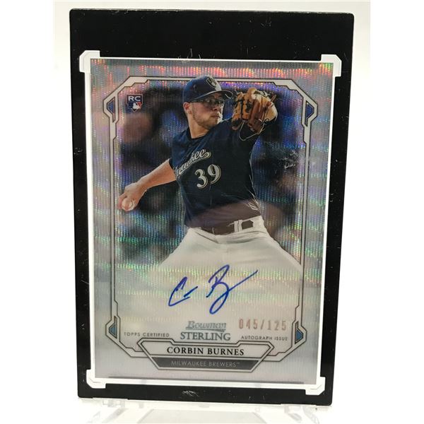 TOPPS BOWMAN STERLING CERTIFIED AUTOGRAPH ISSUE CORBIN BURNES SIGNED ROOKIE TRADING CARD 045/125