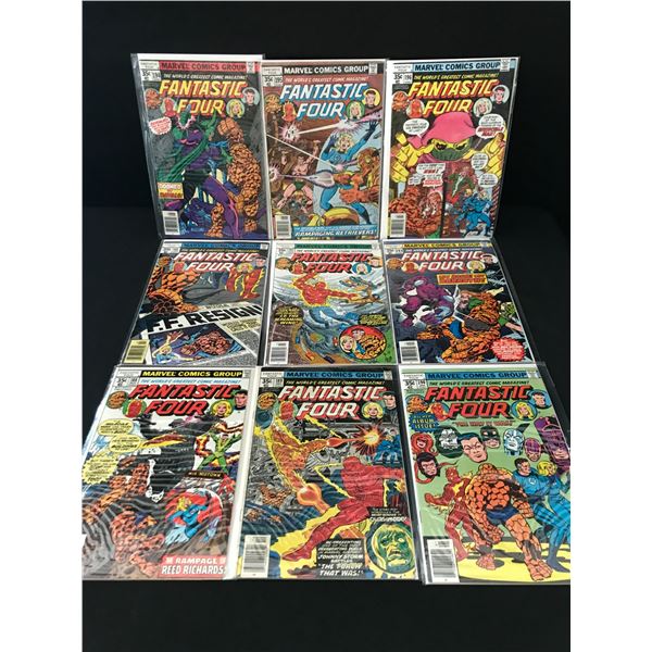 LOT OF 9 FANTASTIC FOUR COMICS #188 - #196 - MARVEL COMICS