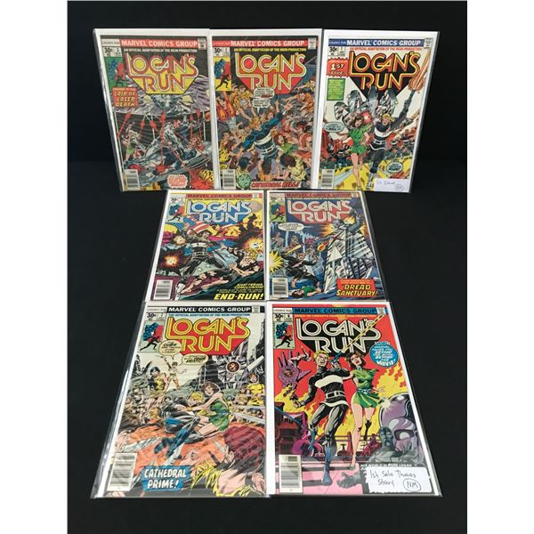 LOT OF 7 LOGAN'S RUN COMICS #1 - #7 - MARVEL COMICS